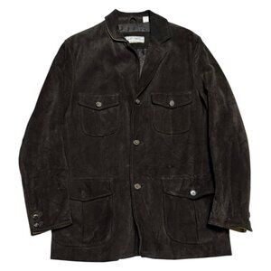 JOSEPH ABBOUD 100% Genuine LEATHER Luxury Designer Business Casual Coat Medium